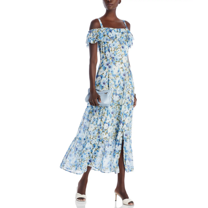 PAIGE Carmelia Floral Print Silk Dress MSRP $499