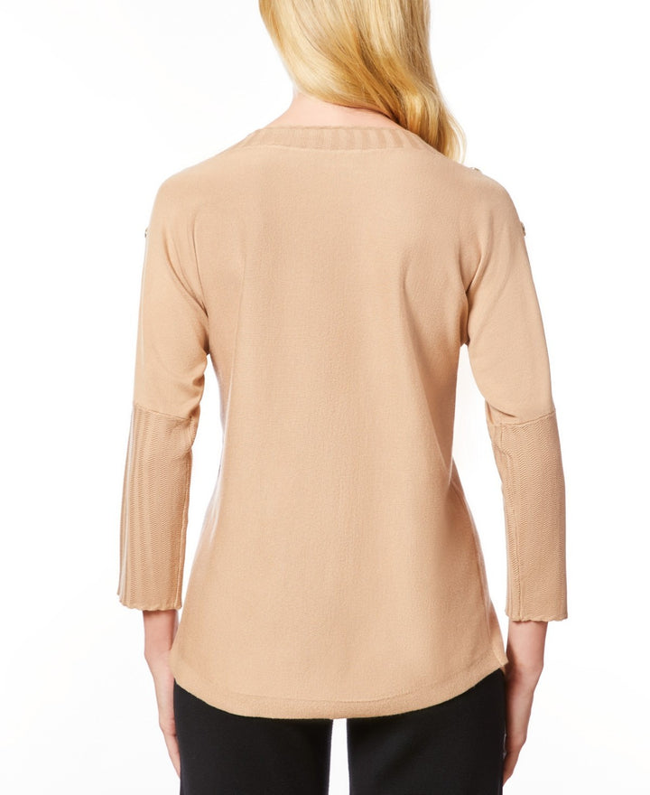 Melissa Paige Dolman-Sleeve Wavy-Ribbed Sweater MSRP $46