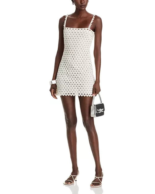 Love Shack Fancy Camara Heart Lace Mini Dress MSRP $495