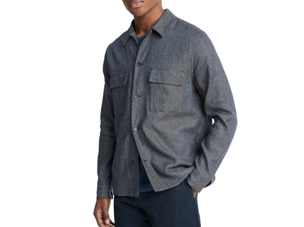 Vince Linen Twill Shirt Jacket MSRP $395