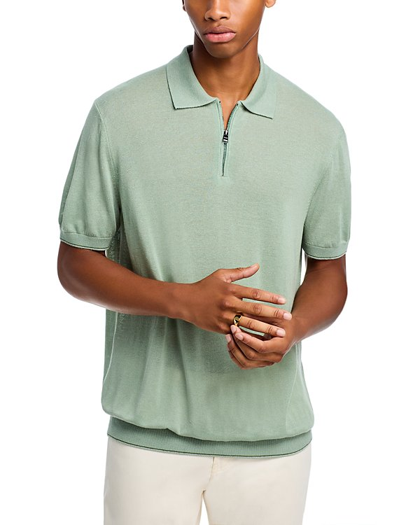Boss Trieste Tipped Regular Fit Quarter Zip Polo Shirt MSRP $178