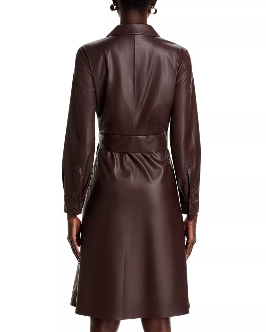 Kobi Halperin Dixie Faux Leather Shirtdress MSRP $498