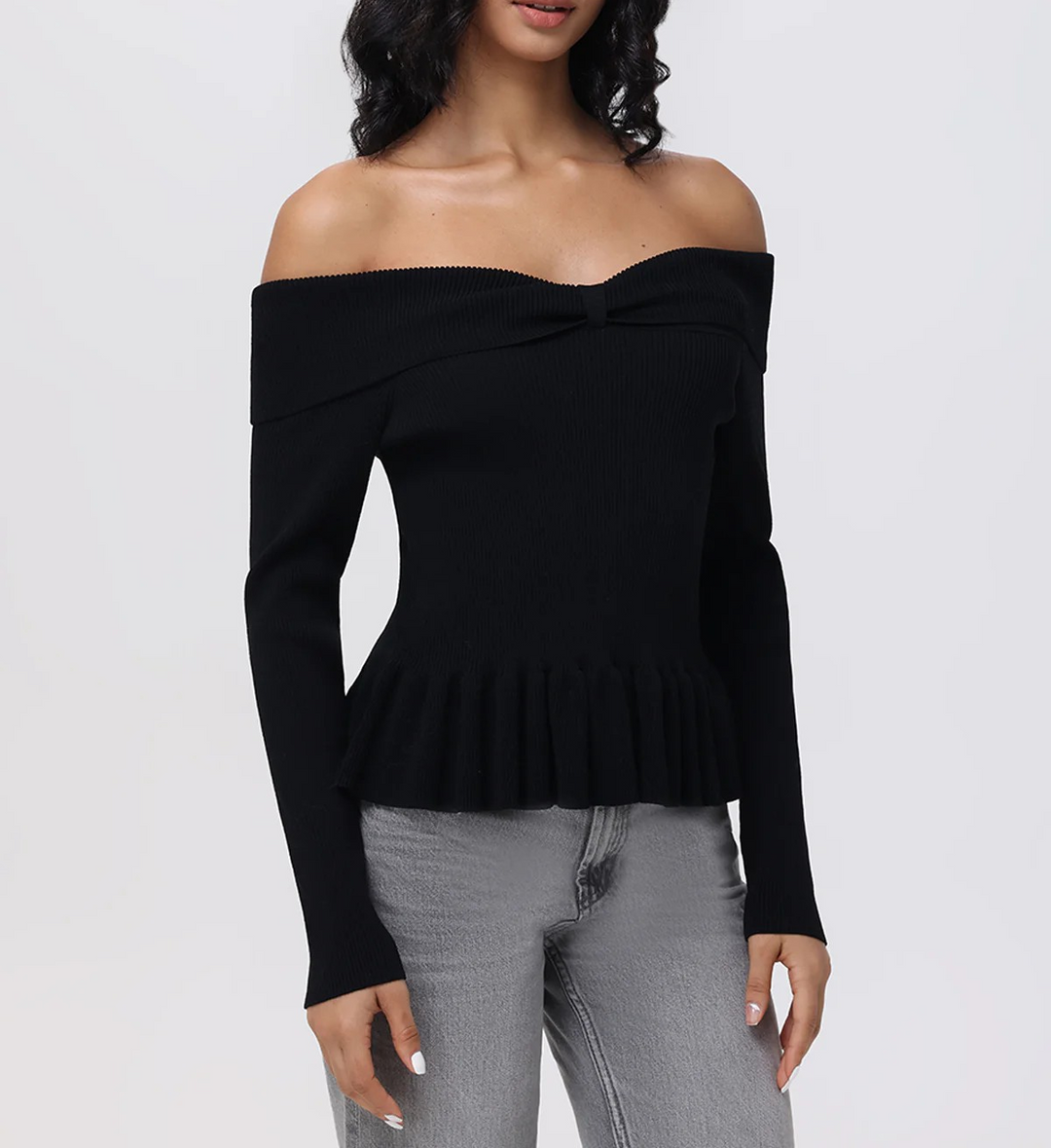 525 Women's Morgan Off Shoulder Peplum Top MSRP $119