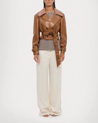 Alice and Olivia Keith Faux Leather Cropped Jacket