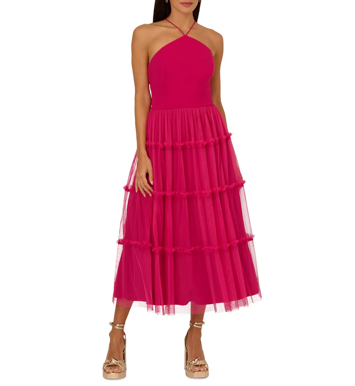 Adrianna Women's Ruffled Tiered Midi Dress MSRP $245