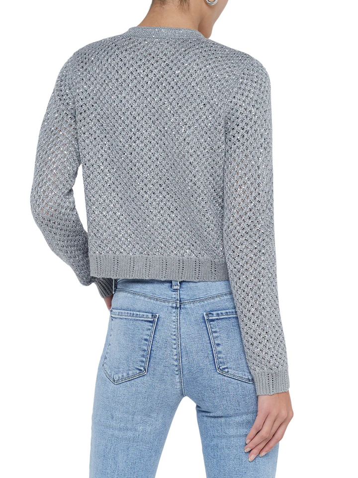 L'AGENCE Blanca Sequin Crop Cardigan MSRP $425