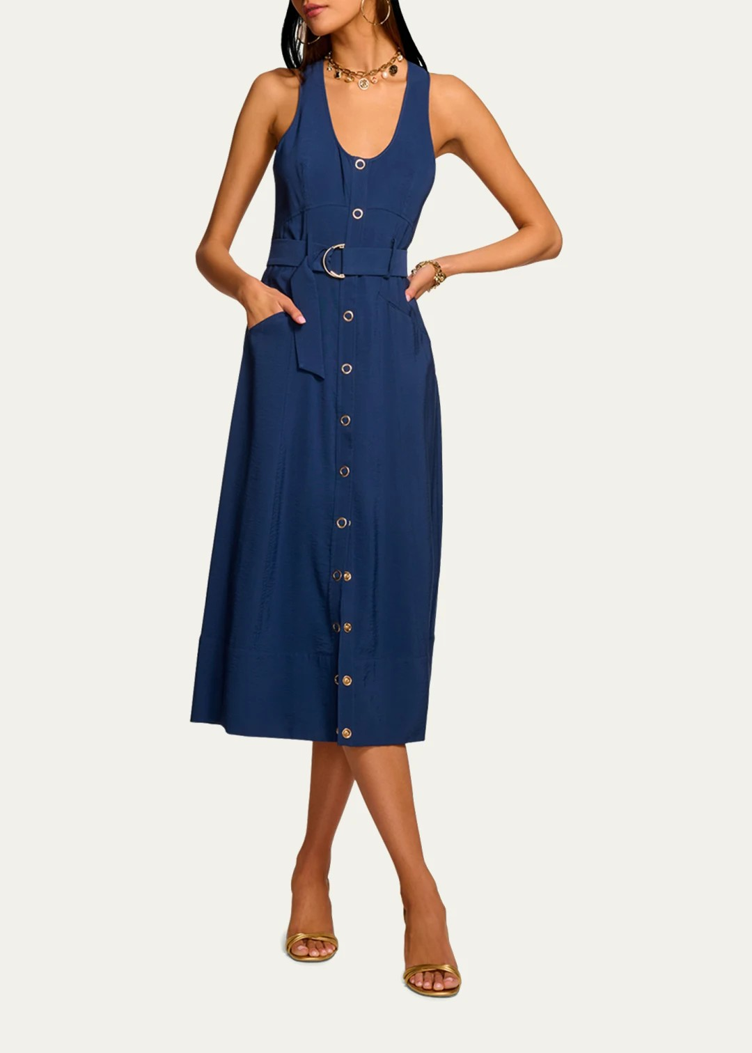 Ramy Brook Nomi Belted Dress MSRP $495