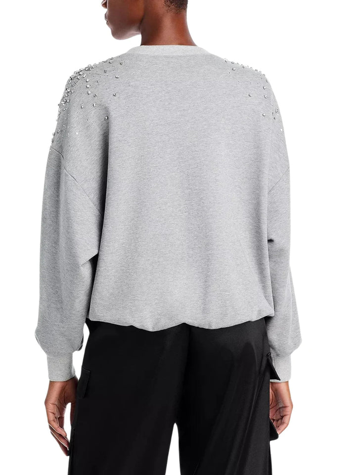 Cinq a Sept Crackle Rhinestone Sweatshirt MSRP $395
