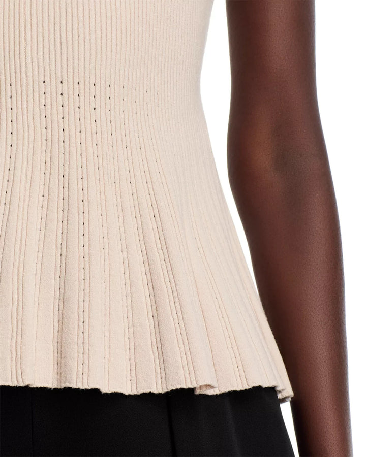 Vita Milano Sioni Ribbed Flared Hem Sweater MSRP $88