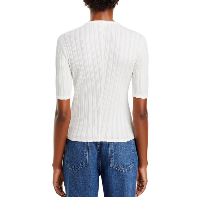 RE/DONE Pointelle Scoop Neck Tee MSRP $135