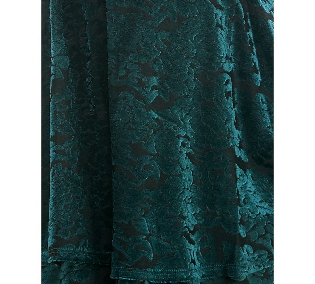 Crystal Doll Juniors' Burnout Velvet Flutter-Sleeve Dress MSRP $59