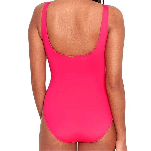 Lauren Ralph Lauren Ring Over The Shoulder One Piece Swimsuit MSRP $145