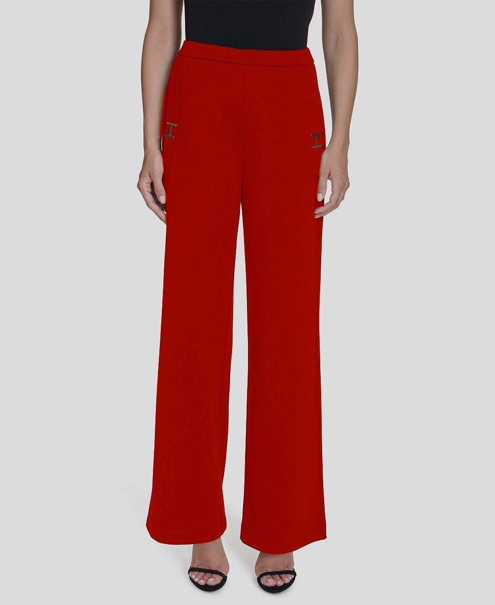 Halston Women s Logo Hardware Straight-Leg Pants MSRP $89