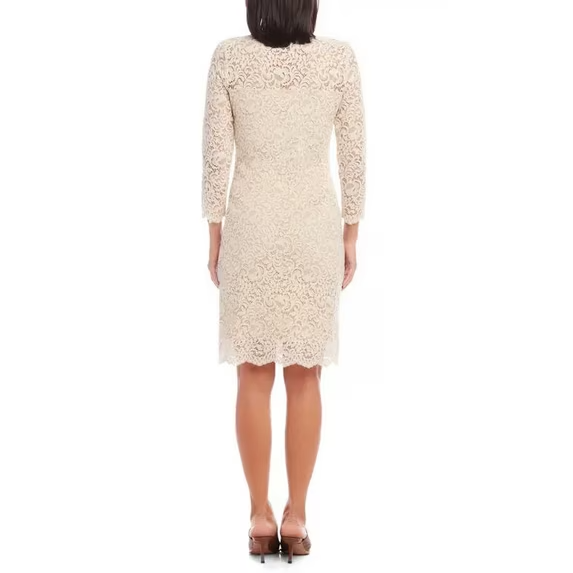 Karen Kane ECRU Lace Sheath Dress MSRP $198