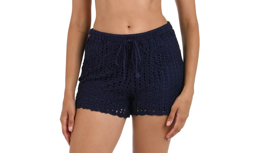 La Blanca Women's Waverly Crochet Beach Shorts MSRP $73