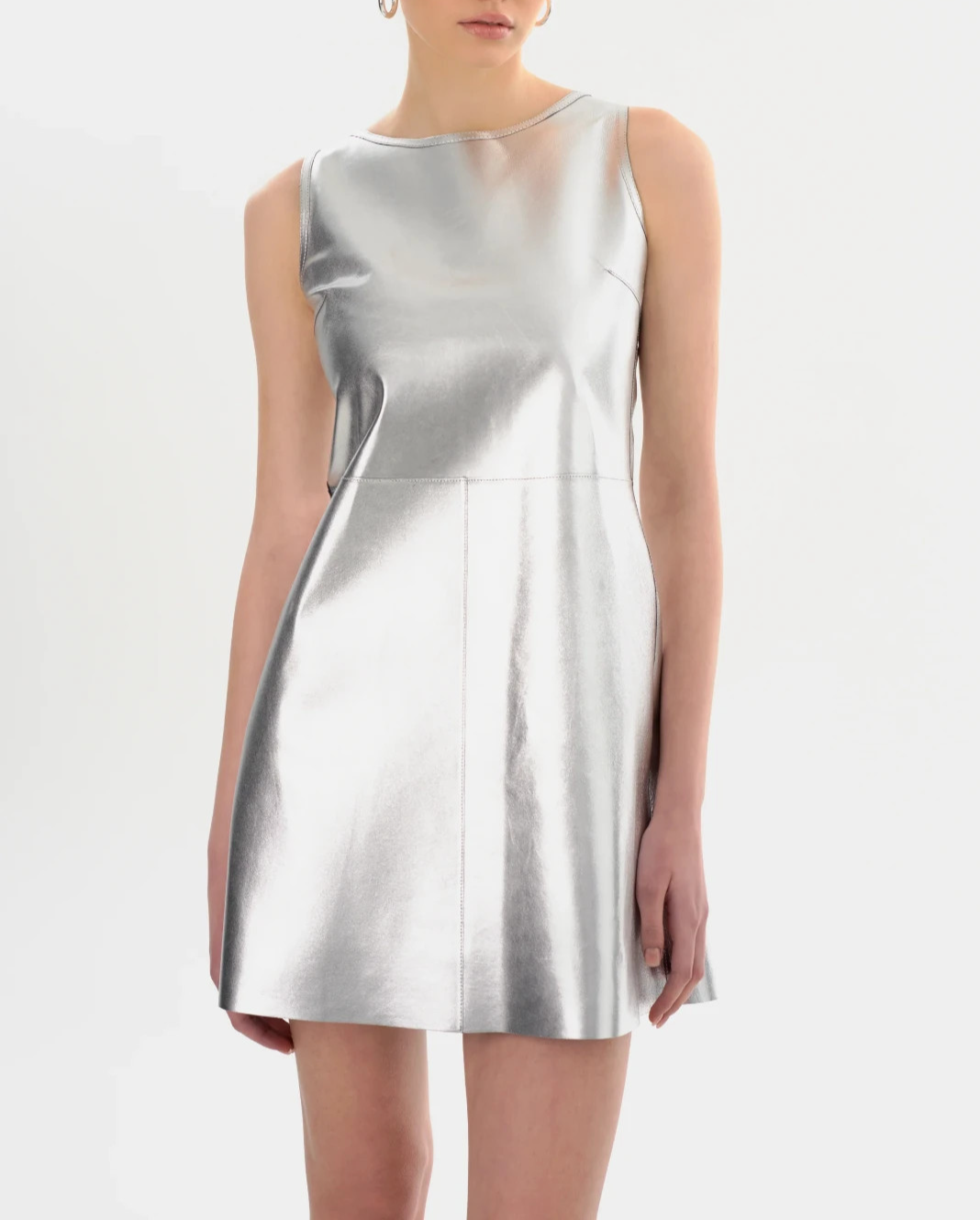 LAMARQUE Lozana Reversible Leather Mini Dress MSRP $575