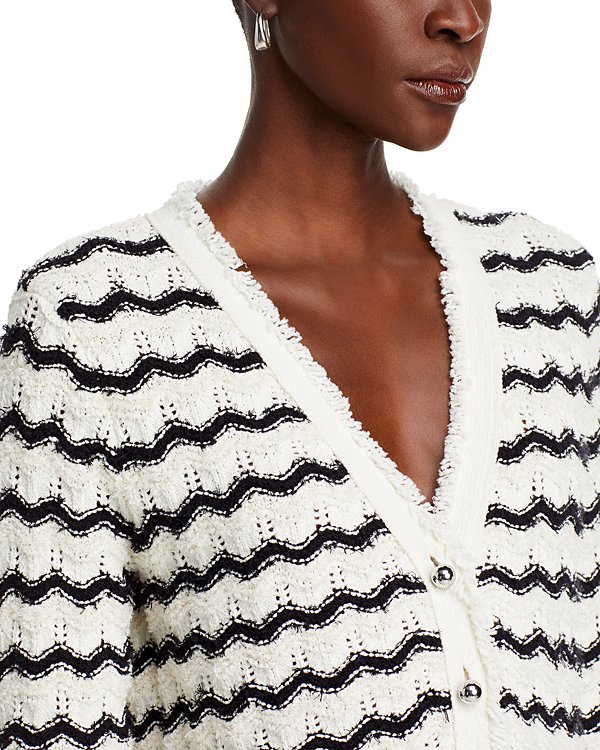 Derek Lam 10 Crosby Noe Chevron Striped Cardigan Sweater MSRP $450