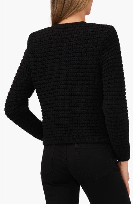 CeCe Women's Textured Knit Patch Pocket Cardigan MSRP $119