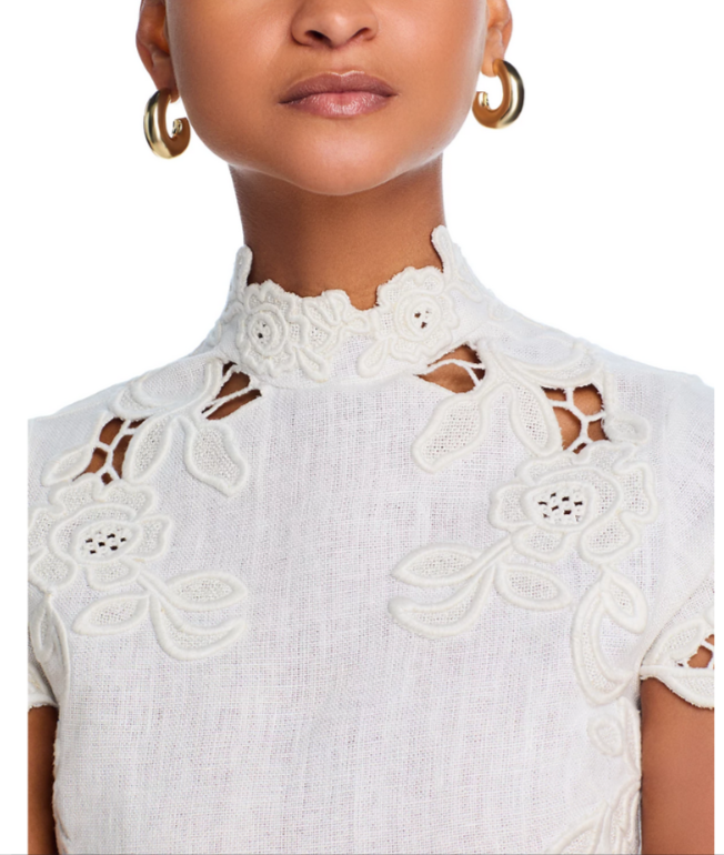 Cult Gaia Filippa Embroidered Crop Top MSRP $598