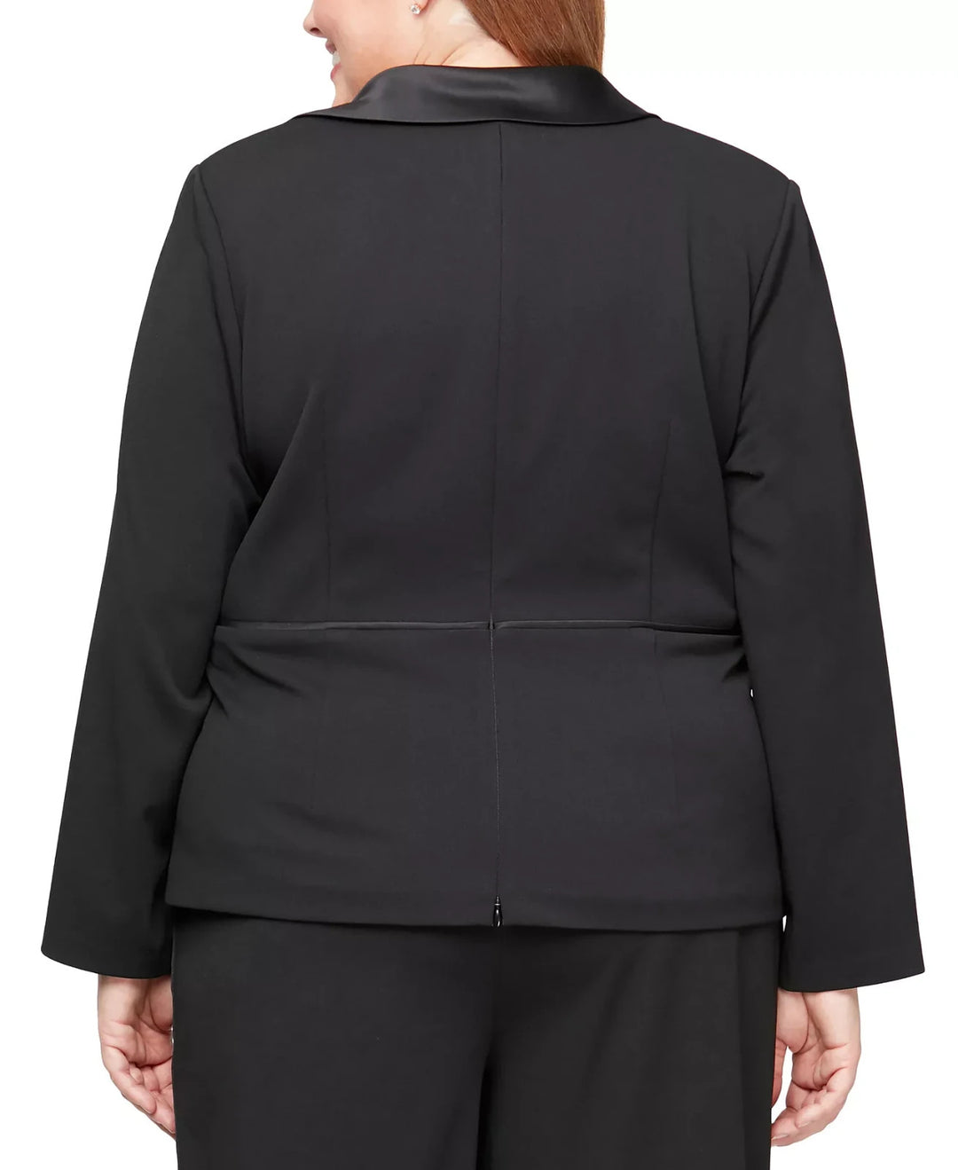 Alex Evenings Plus Size Long-Sleeve Tuxedo Blouse MSRP $149