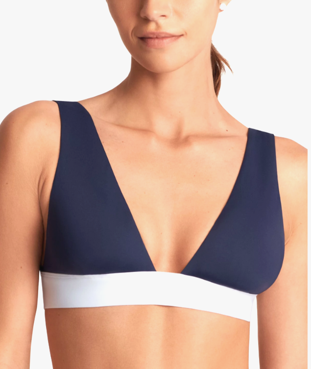 Lauren Ralph Lauren Banded Modern V-Neck Bikini Top MSRP $85