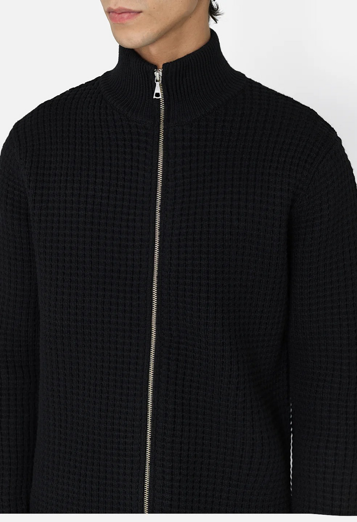 John Elliott Wool Waffle Knit Full-Zip MSRP $498