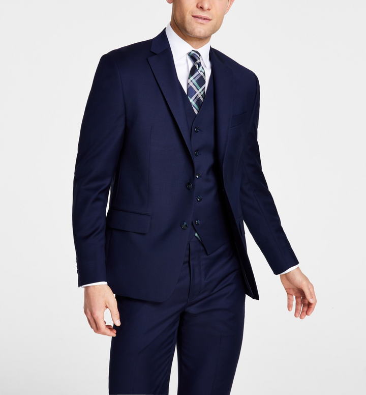Michael Kors Classic-Fit Wool-Blend Stretch Solid Suit Jacket MSRP $450