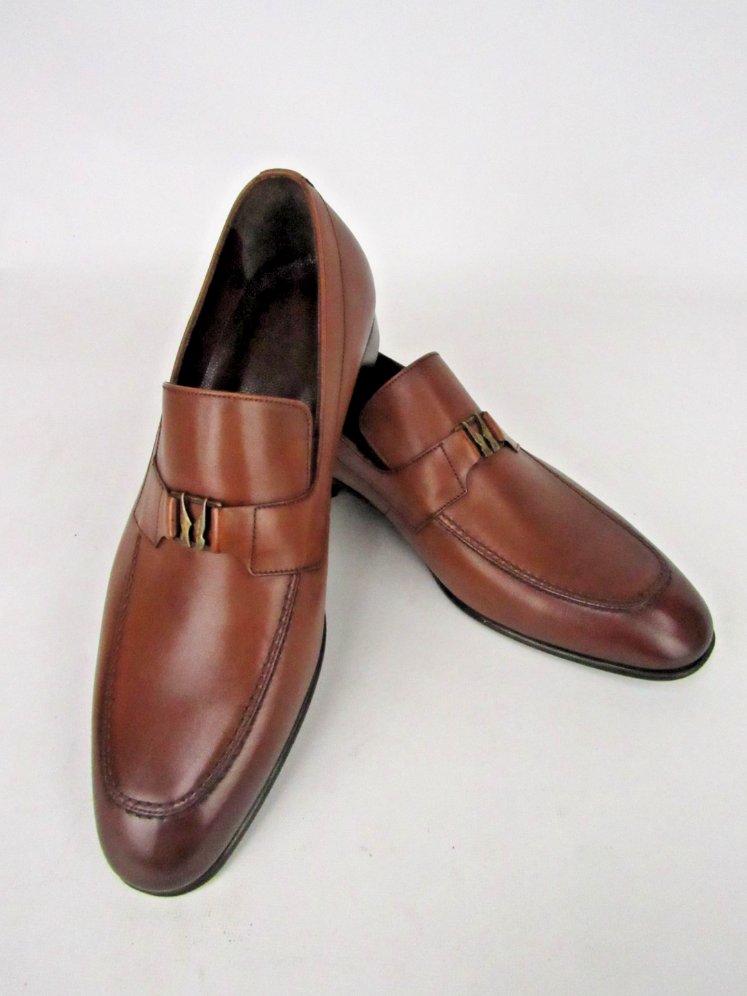 Elegant Men’s Classic Brown Genuine Leather Loafers – Handcrafted Size EU 42
