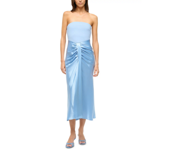 STAUD Wayfaring Mixed Media Dress MSRP $450