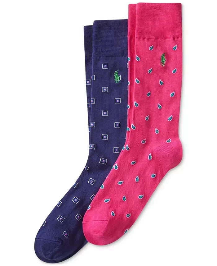 Polo Ralph Lauren Men's 2-Pk. Foulard Slack Socks MSRP $22