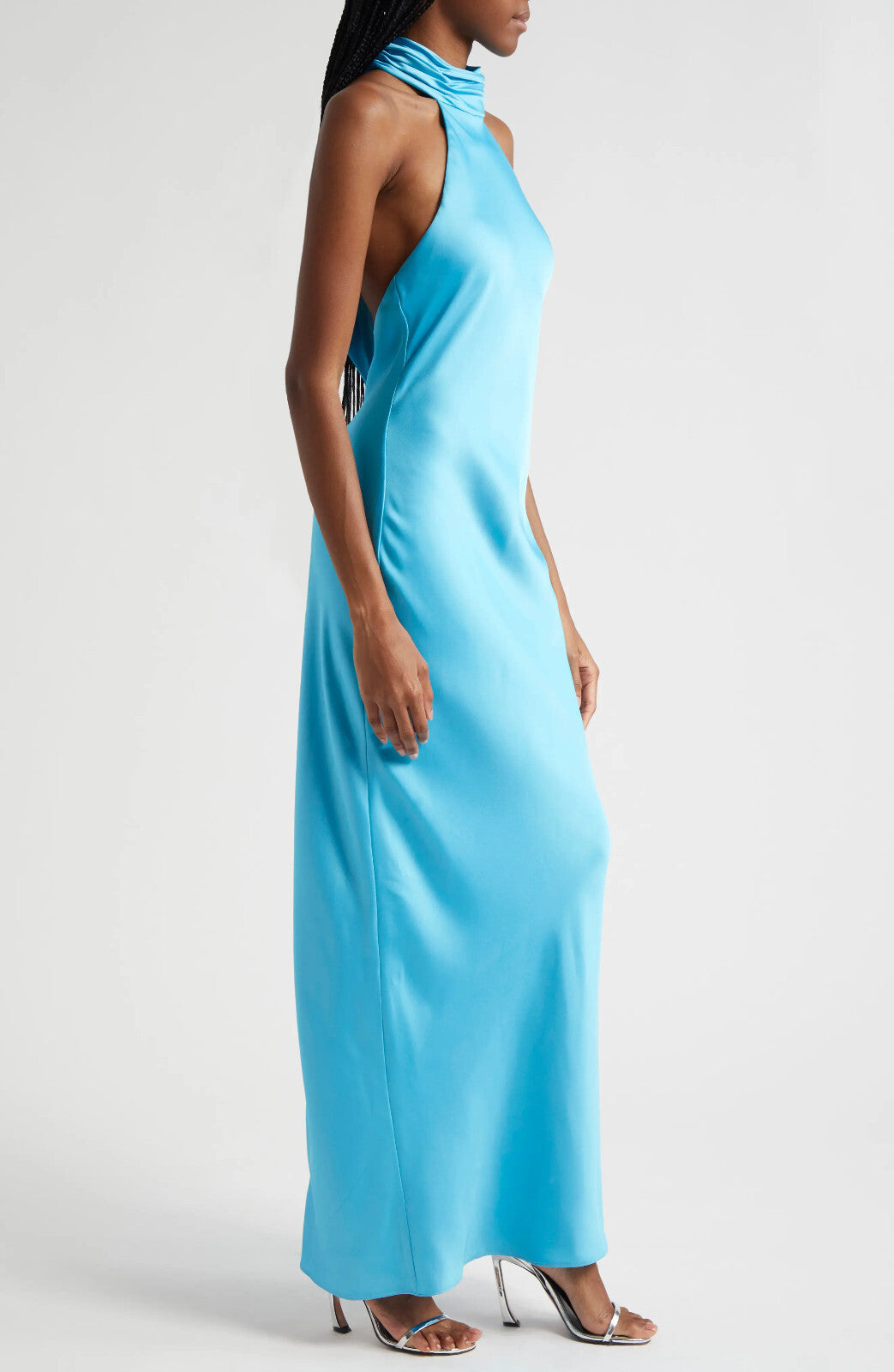 Ramy Brook Tatiana Satin Halter Gown MSRP $645