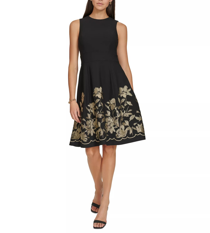 Calvin Klein Women's Sleeveless Printed Midi Dress MSRP $159