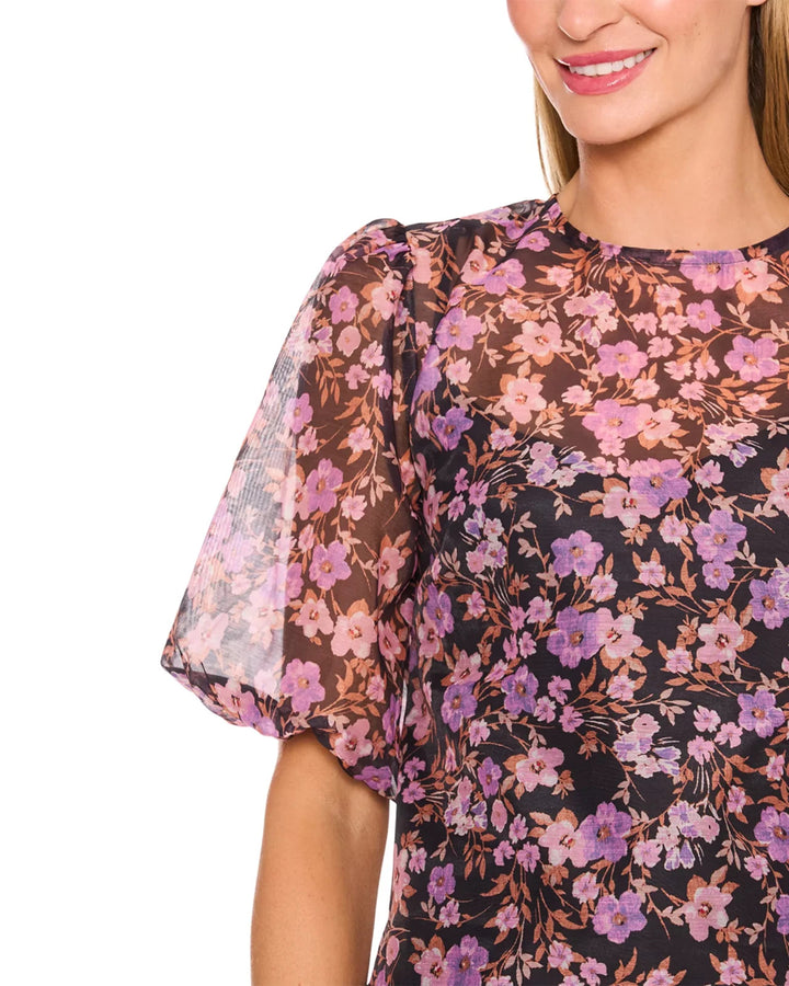 CeCe Crewneck Balloon Sleeve Top MSRP $79