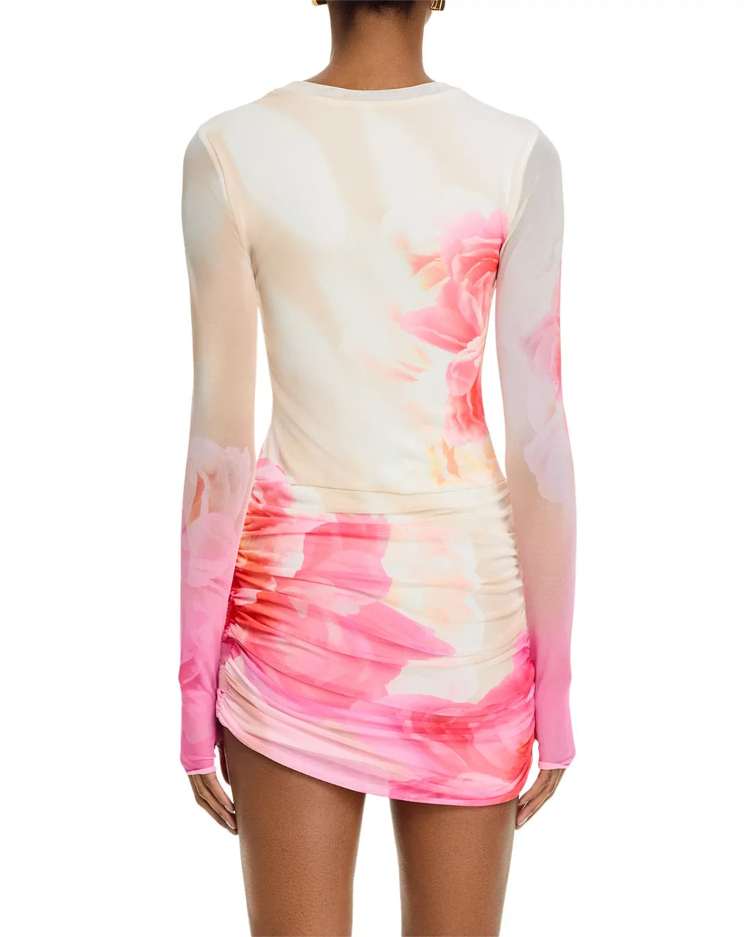 AFRM Mirza Printed Ruched Mini Dress MSRP $88