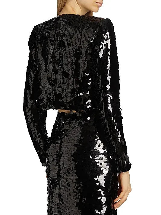 Toccin  Anaya Sequined Crop Top MSRP $425