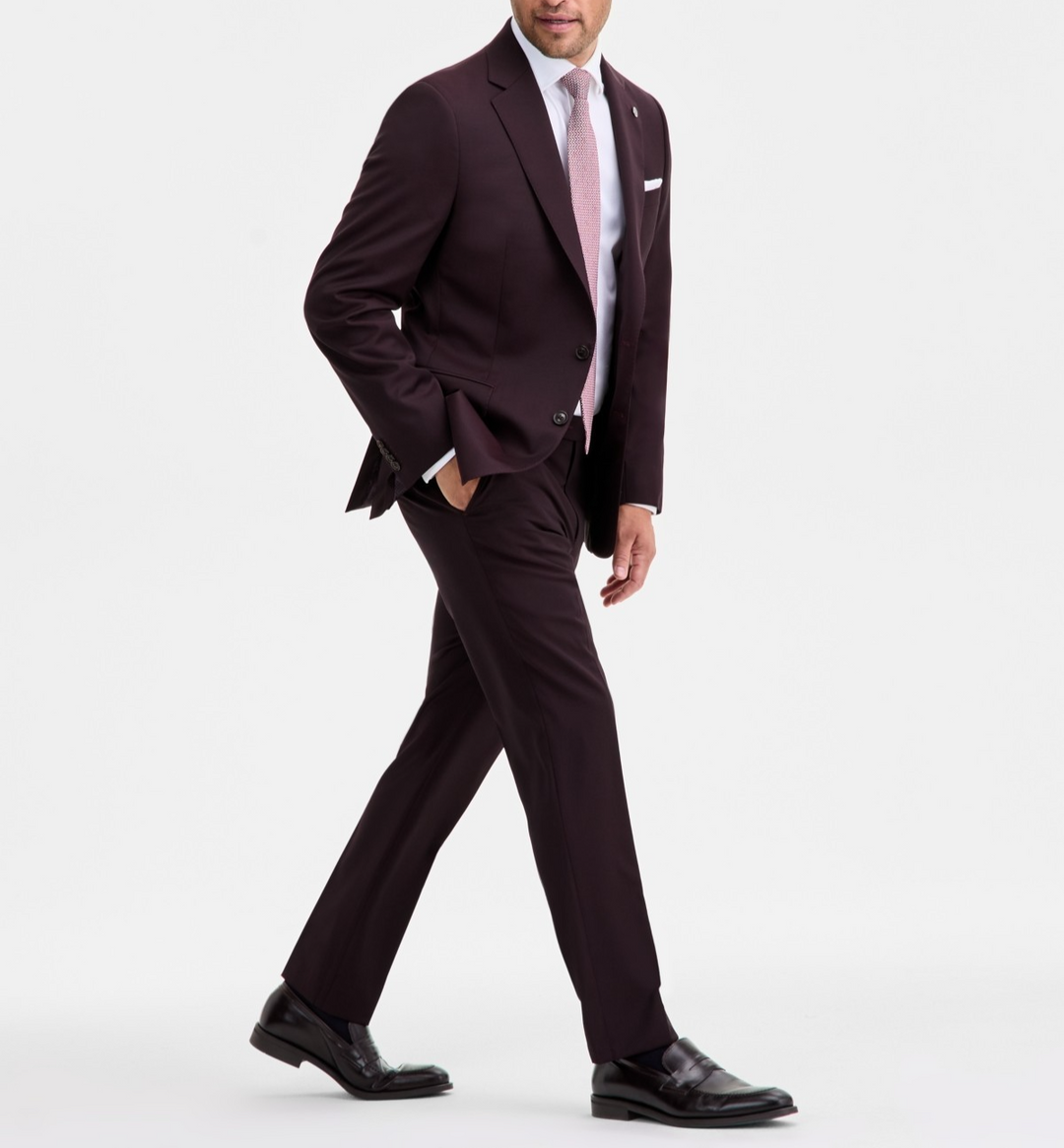 Ted Baker Modern-Fit Bordeaux Wool-Blend Suit Separate Jacket MSRP $450 Size 36S