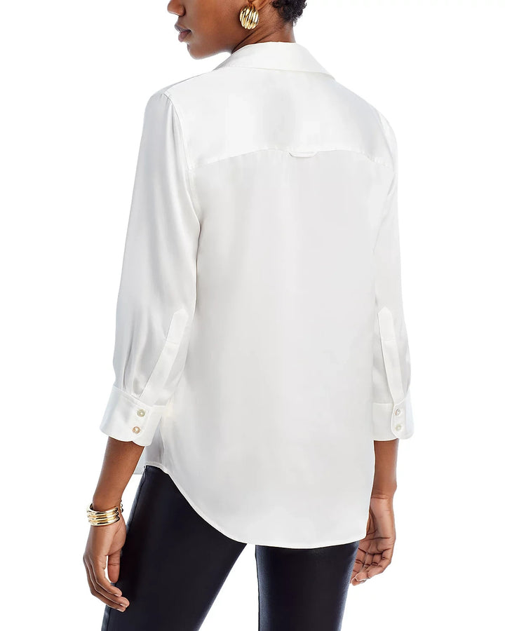 L'Agence Dani Silk Charmeuse Blouse MSRP $345