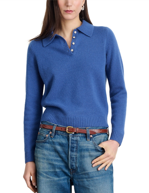 Alex Mill Alice Cashmere Polo Sweater MSRP $295
