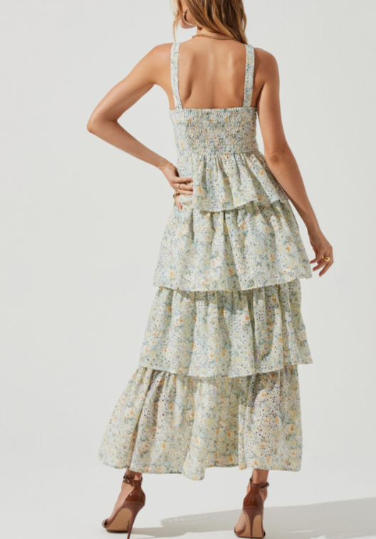 ASTR the Label Midsummer Tiered Floral Print Dress MSRP $188
