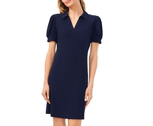 CeCe Women's Short Sleeve Knit Polo Dress MSRP $89