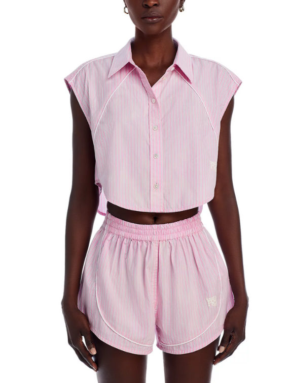 alexanderwang.t Cropped Sleeveless Button Front Top MSRP $395  # 6B 1898 New