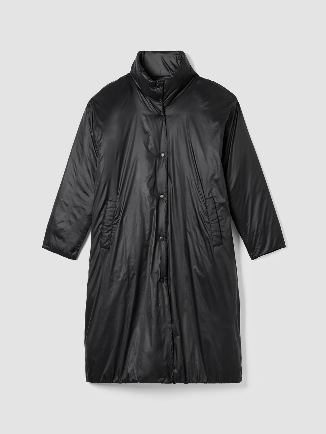 Eileen Fisher Eggshell Recycled Nylon Long Coat MSRP $428