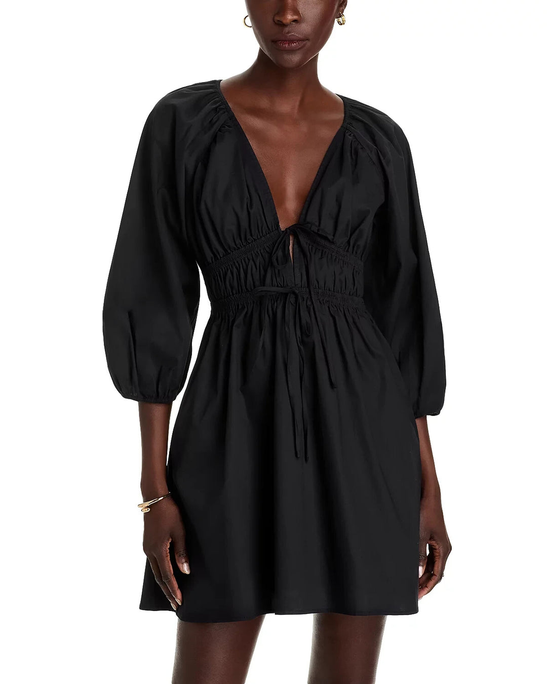 WAYF Leighton Poplin Mini Dress MSRP $88