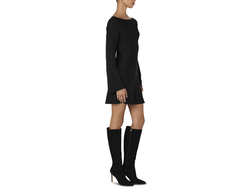 FRENCH CONNECTION Ennis Satin Bell Sleeve Mini Dress MSRP $148