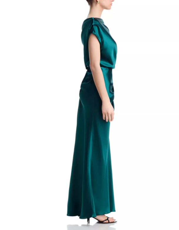 AQUA Satin Off The Shoulder Dress MSRP $238