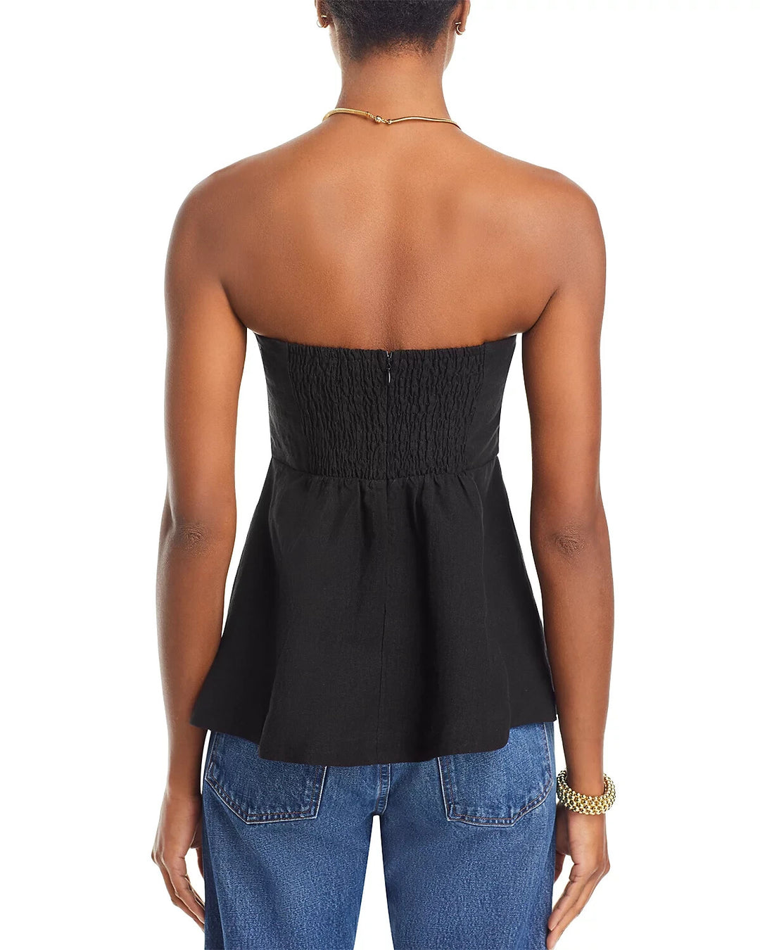 Lucy Paris Barbara Smocked Strapless Top MSRP $68