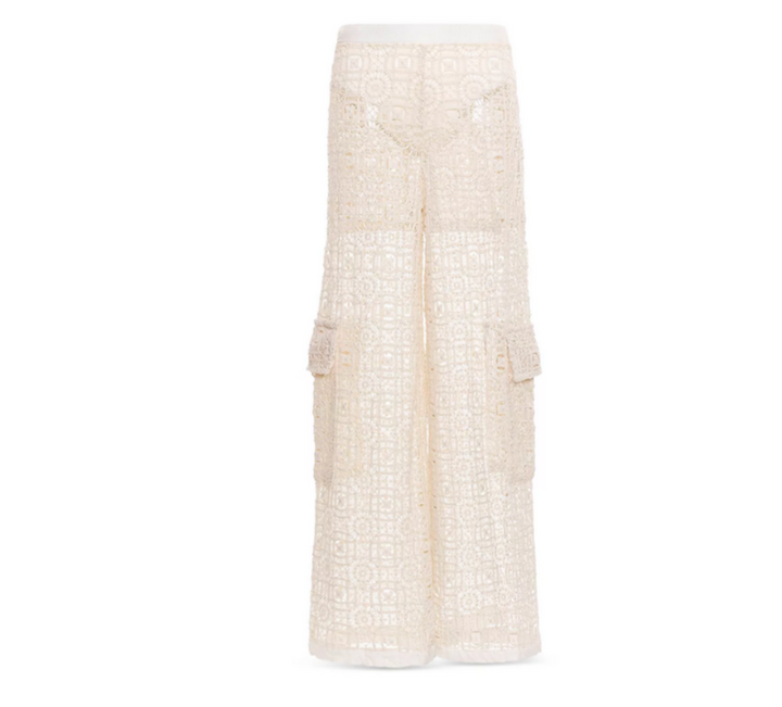 Agua Bendita Maca Jardim Crochet Cargo Cover Up Pants MSRP $250