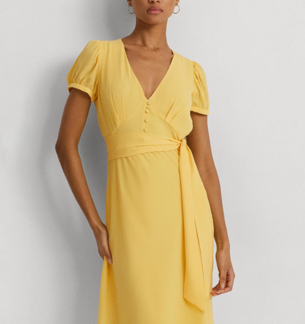 LAUREN Ralph Lauren Empire-Waist A-Line Dress MSRP $165