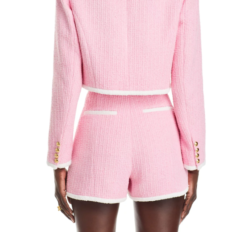 Cinq à Sept Auden Tweed Contrast Trim Shorts MSRP $295
