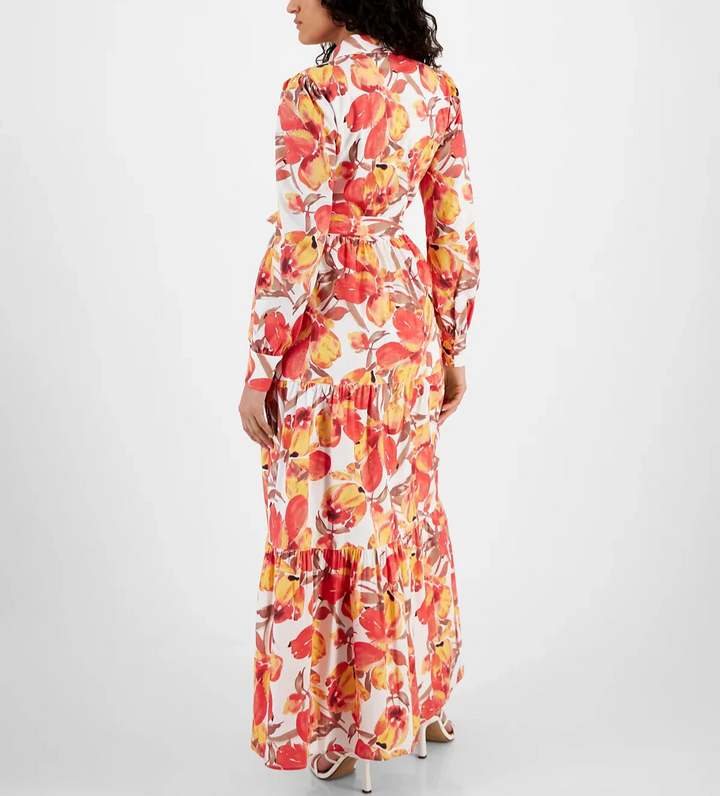 RACHEL Rachel Roy Pru Floral Maxi Shirt Dress MSRP $169